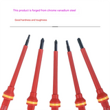 A 42-piece set Orange Insulated Screwdriver Set - Multi-Bit Electrician's Tool Kit with Magnetic Tips & Quick-Change Handle