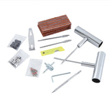 A 58-piece set Green Heavy-Duty Tubeless Tyre Repair Kit - Emergency Puncture Plug Set for Cars, Motorcycles & ATVs