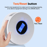 2-in-1 Smoke & Carbon Monoxide Detector with LCD Display - Real-Time Monitoring & Loud Alarm(White)