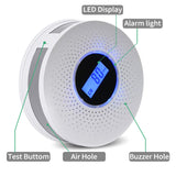 2-in-1 Smoke & Carbon Monoxide Detector with LCD Display - Real-Time Monitoring & Loud Alarm(White)