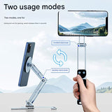 2-in-1 Magnetic Folding Stand for Phones & Tablets - Adjustable Aluminum Desktop & Handheld Holder(silver)