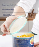 2pc Multifunctional Safe-Cut Can Opener - Smooth Edge, Ergonomic Handle(black)