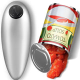 2pc One-Touch Electric Can Opener - Automatic Hands-Free Operation with Safety Smooth Edge(silver)