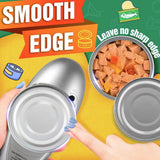 2pc One-Touch Electric Can Opener - Automatic Hands-Free Operation with Safety Smooth Edge(silver)