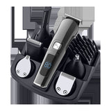 All-in-One Professional Men's Grooming Kit - IPX7 Waterproof Hair Clipper & Beard Trimmer with LED Display(Grey)