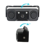 3-in-1 Car Reversing Camera & Parking Sensor System with Monitor - License Plate Frame Mount, Waterproof & Night Vision(black)