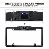 3-in-1 Car Reversing Camera & Parking Sensor System with Monitor - License Plate Frame Mount, Waterproof & Night Vision(black)