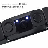3-in-1 Car Reversing Camera & Parking Sensor System with Monitor - License Plate Frame Mount, Waterproof & Night Vision(black)