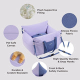 2-in-1 Pet Car Booster Seat & Travel Bed - Removable, Non-Slip, for Small Dogs & Cats(Khaki)