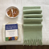 2pc Luxuriously Soft Winter Scarf with Tassel Fringe - Ultra Cozy & Warm Neck Wrap(Mint)