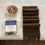 2pc Luxuriously Soft Winter Scarf with Tassel Fringe - Ultra Cozy & Warm Neck Wrap(Brown)