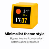 2pc Mini Smart Wi-Fi Weather Station Clock - Desktop Digital Clock with HD IPS Screen, Customizable GIF Display & 3-Day Forecast(Pink)