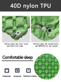 2pc Ultralight Inflatable Camping Sleeping Mat with Integrated Pillow - Waterproof 40D Nylon TPU(Dark Blue)