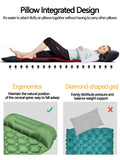 2pc Ultralight Inflatable Camping Sleeping Mat with Integrated Pillow - Waterproof 40D Nylon TPU(Dark Blue)