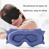 3pc 6D Contoured Zero-Pressure Sleep Mask - 360 Light Blocking Eye Mask with Adjustable Strap(black)