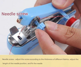2 Pcs White Portable Mini Handheld Sewing Machine - Manual Stitching Tool for Quick Fabric Repairs