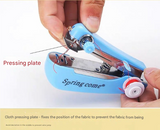 2 Pcs Red Portable Mini Handheld Sewing Machine - Manual Stitching Tool for Quick Fabric Repairs