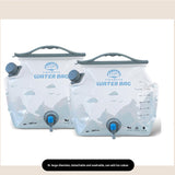 2 Pcs Grey 8L Foldable Water Bag - Large Capacity Portable Water Carrier with Spigot for Camping & Outdoors