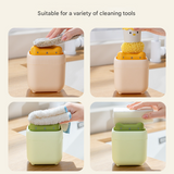 2 Pcs Yellow Cute Cat Press-to-Dispense Soap Pump & Sponge Caddy for Kitchen Sink