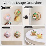 3 Pcs (Pink + Brown + Yellow) Adorable Bear Wall Protector - Multi-Use Self-Adhesive Door Stopper Bumper