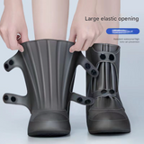 2 Pcs Size 3XL Dark Grey Reusable Waterproof Shoe Covers - Heavy Duty Non-Slip Rain Boot Protectors