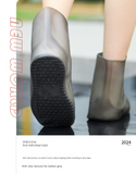 2 Pcs Size 2XL White Reusable Waterproof Shoe Covers - Heavy Duty Non-Slip Rain Boot Protectors