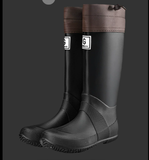 37# Black Foldable Knee-High Rain Boots - Packable Waterproof Non-Slip Wellies for Travel & Festivals