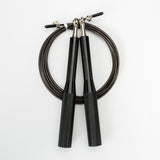 2PCS Black Pro-Grade Speed Jump Rope with Knurled Aluminum Handles - Ball Bearing System for CrossFit, Boxing & Double Unders