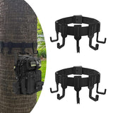 2-Piece Tree Stand Gear Hanger Set - Tactical Webbing Straps with 5 Hooks for Hunting & Camping