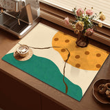 2-Piece Mountain Pattern Dopamine Drain Mat Set - 30x40cm Coffee Machine Mat, Bar Mat, Heat Resistant Kitchen Countertop Absorbent Mat