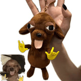 Abstract Chihuahua Plush Keychain - "Evil" Chihuahua Doll Backpack Charm, Collectible Gift for Friends 18x10x5cm
