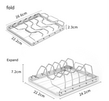 2-Pack Foldable Stainless Steel Rib Racks(26.6 x 22.2 x 2.3 cm)