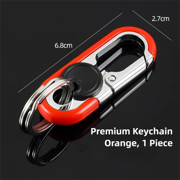 Red Durable Zinc Alloy Carabiner Keychain – Secure Twist Lock & Dual Key Rings