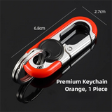 Red Durable Zinc Alloy Carabiner Keychain – Secure Twist Lock & Dual Key Rings