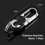 3pc Black Durable Zinc Alloy Carabiner Keychain – Secure Twist Lock & Dual Key Rings