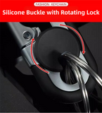 3pc Black Durable Zinc Alloy Carabiner Keychain – Secure Twist Lock & Dual Key Rings