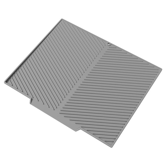 2PC Grey Multi-Use Drain Mat (43x33 cm) – Non-Slip Heat Protection for Dish Drying & Prep