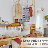 16 Slot Grey Felt Hanging Sunglass Organizer(40 * 80 CM) – Foldable Wall Mount Eyewear Storage Rack