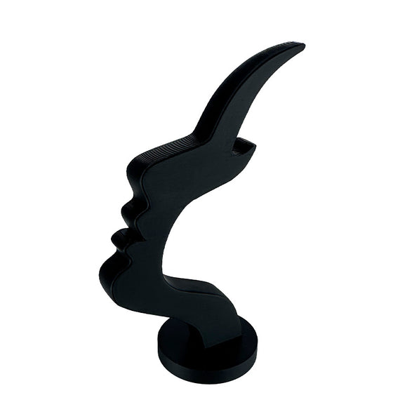 3-Pack Black Abstract Face Eyewear Stand – Sculptural Desk & Nightstand Display (13.7 * 5CM)