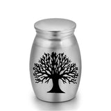 6-Pack 25x16mm Tree of Life Engraved Mini Keepsake Urn – Steel Memorial Holder for Pets