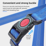 2PC Blue Adjustable Dog Car Safety Seat Belt Leash - Anti-Shock Bungee Headrest Restraint with Reflective Stitching & 316 Stainless Steel Clip