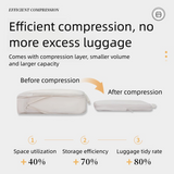 6-Piece Off-White Memory Fabric Travel Compression Packing Cubes Set - Waterproof, Anti-Wrinkle Luggage Organizer & Space Saver