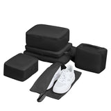 6-Piece Black Memory Fabric Travel Compression Packing Cubes Set - Waterproof, Anti-Wrinkle Luggage Organizer & Space Saver