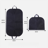 2-Pack Travel Long Dress Garment Carrier Bag Suit Bags(60×120CM) -  Non-Woven Dust Cover, Foldable Hanging Clothes Storage Bag with Reinforced Handle