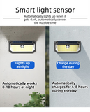 2-Pack Solar Motion Sensor Wall Light(178-Bead LED) -  3 Lighting Modes, IP64 Waterproof, Three-Sided Wide-Angle Lighting for Outdoor Security and Garden Lighting