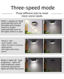 2-Pack Solar Motion Sensor Wall Light(178-Bead LED) -  3 Lighting Modes, IP64 Waterproof, Three-Sided Wide-Angle Lighting for Outdoor Security and Garden Lighting