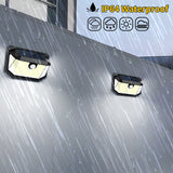 2-Pack Solar Motion Sensor Wall Light(178-Bead LED) -  3 Lighting Modes, IP64 Waterproof, Three-Sided Wide-Angle Lighting for Outdoor Security and Garden Lighting