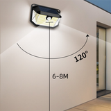 2-Pack Solar Motion Sensor Wall Light(178-Bead LED) -  3 Lighting Modes, IP64 Waterproof, Three-Sided Wide-Angle Lighting for Outdoor Security and Garden Lighting