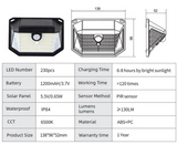 2-Pack Solar Motion Sensor Wall Light(230-Bead LED) -  3 Lighting Modes, IP64 Waterproof, Three-Sided Wide-Angle Lighting for Outdoor Security and Garden Lighting