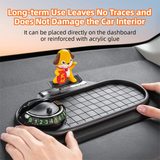 3-in-1 Cute dog Car Dashboard PVC Anti-Slip Mat - 360° Phone Holder & Magnetic Parking Plate, Washable, Non-Marking Grip